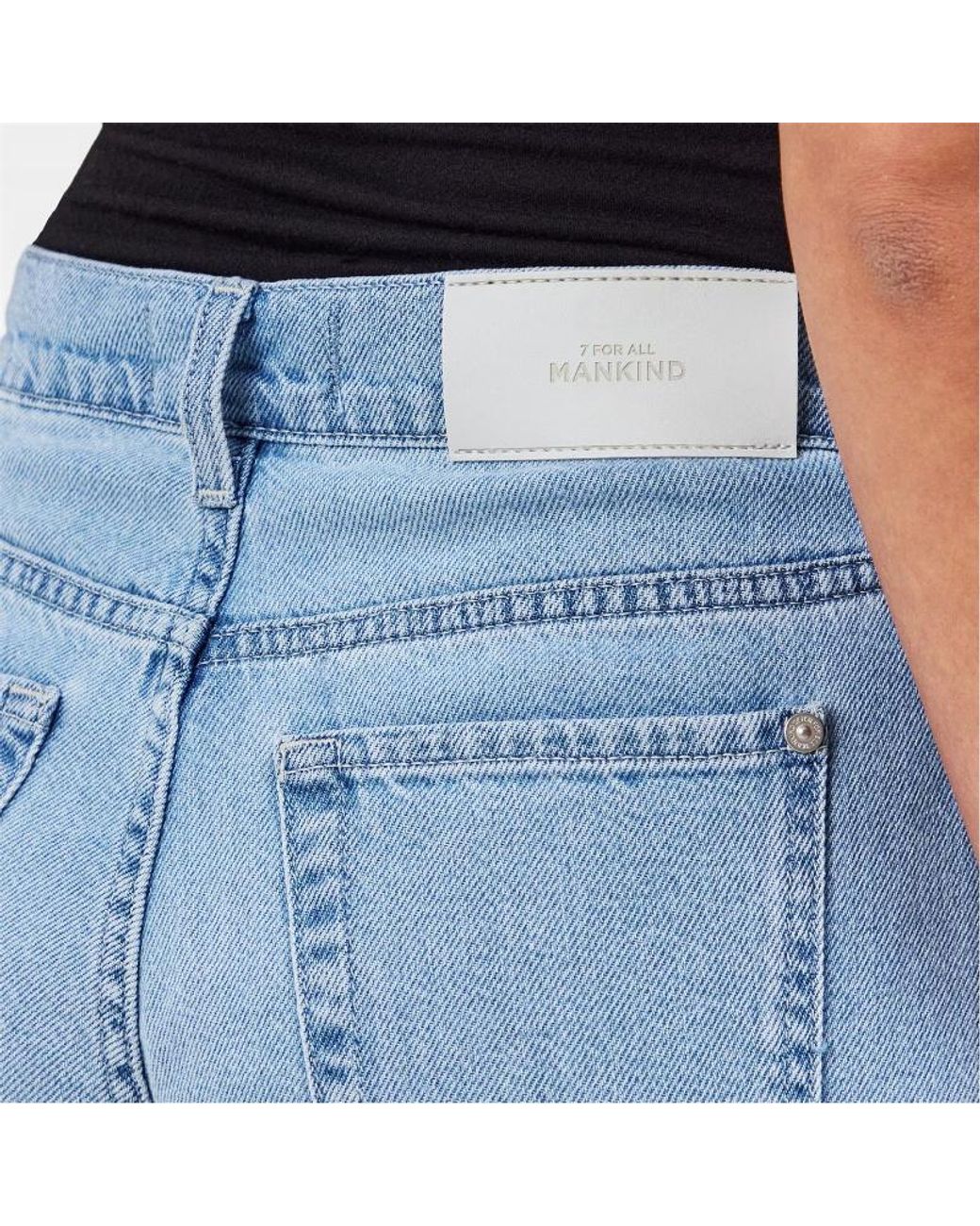 7 For All Mankind Blue Lotta Wide Leg Jeans
