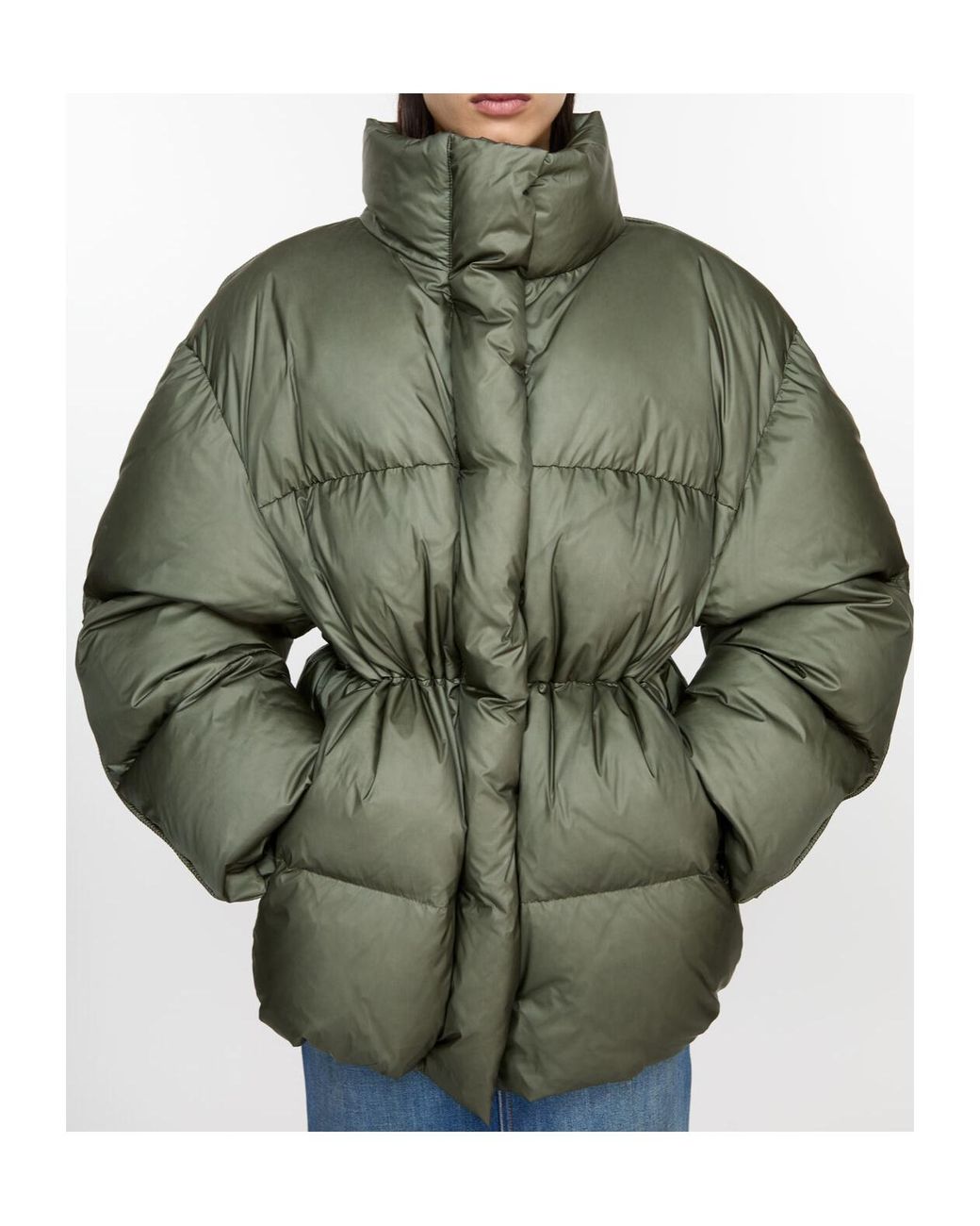 Acne Green Fitted-Waist Puffer Jacket