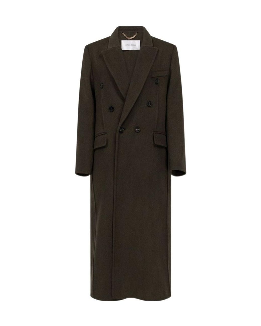 Victoria Beckham Black Catriona Double-Breasted Coat