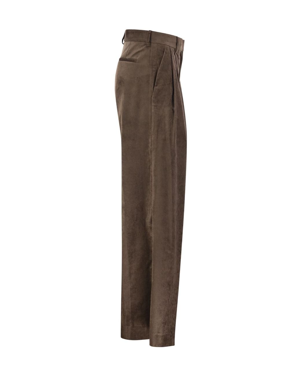 Antonelli Brown Pleated Wide-Leg Pants