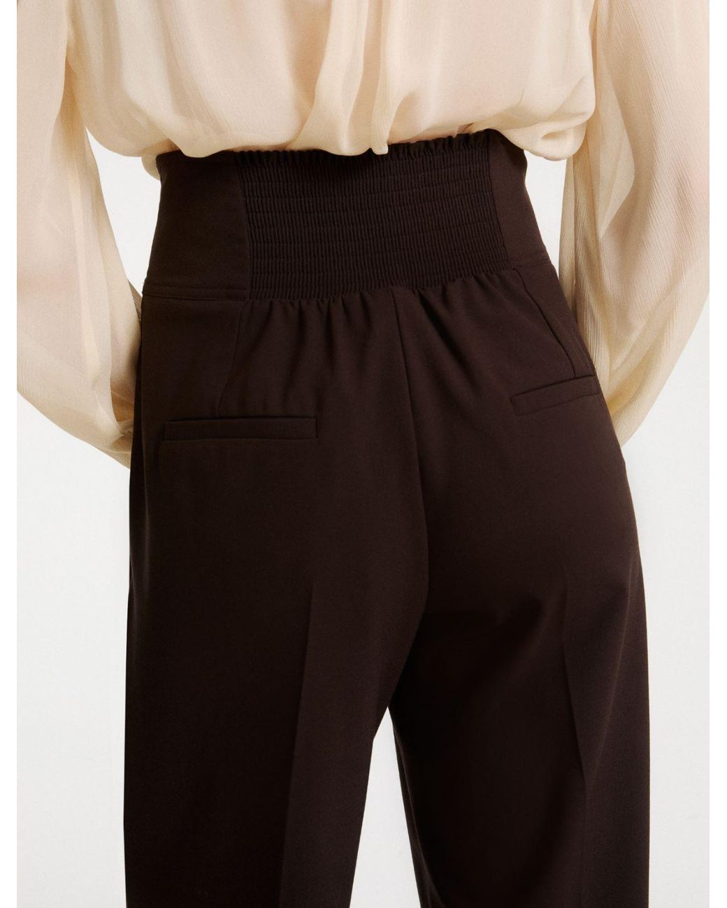 Marella Brown Maranta High-Waist Wide-Leg Pants