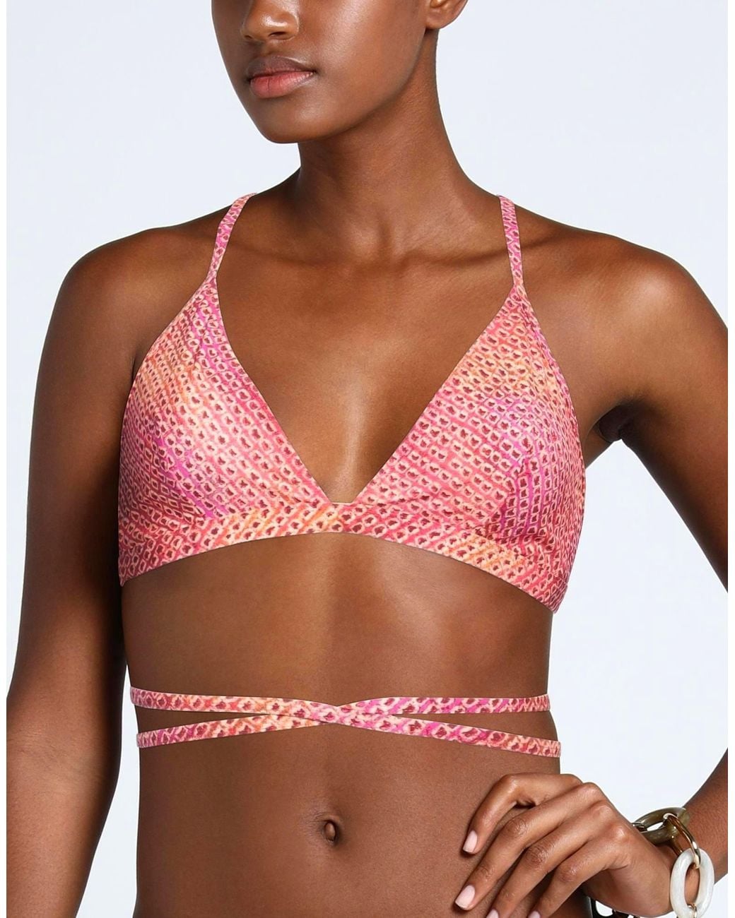 Isabel Marant Pink Lace-Up Bikini Top