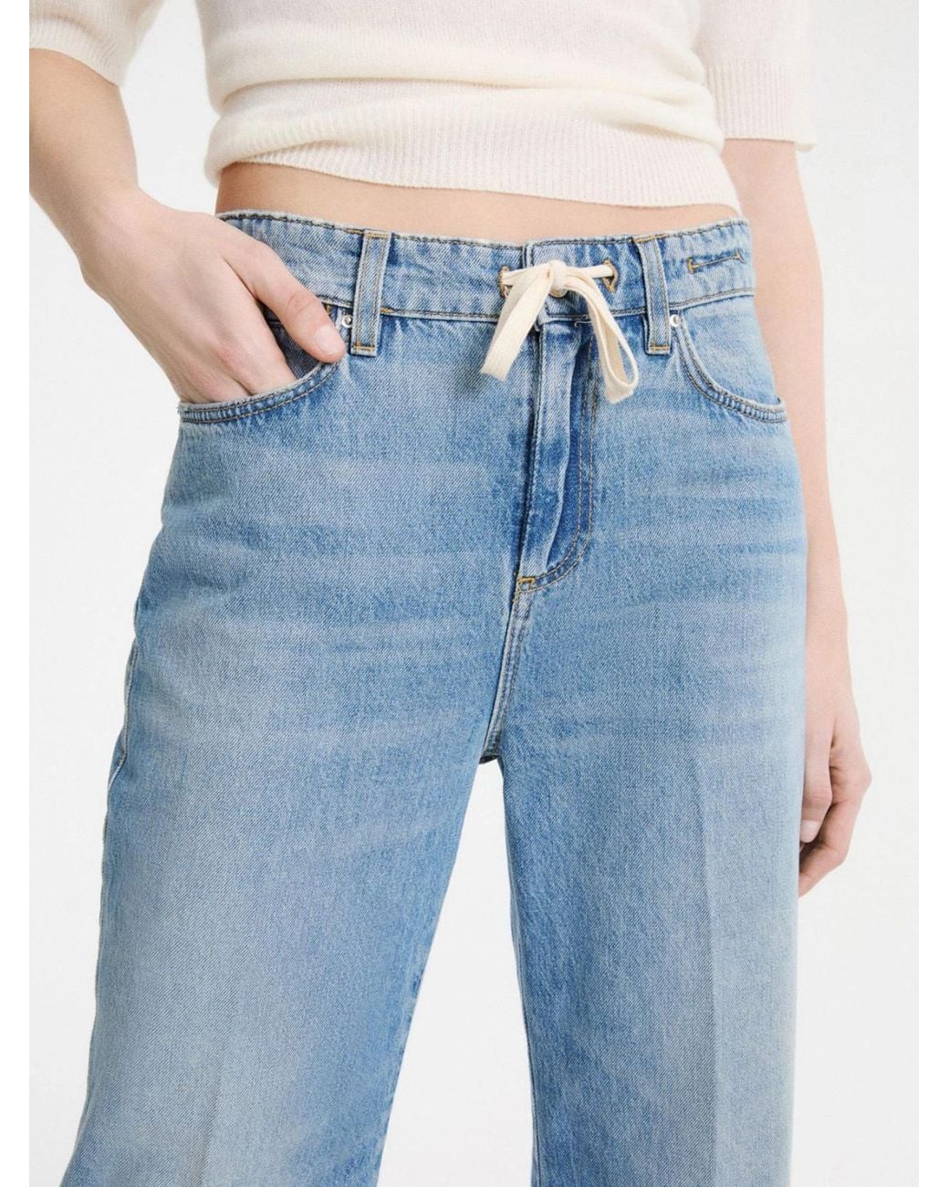 Marella Blue Lace-Up Jeans