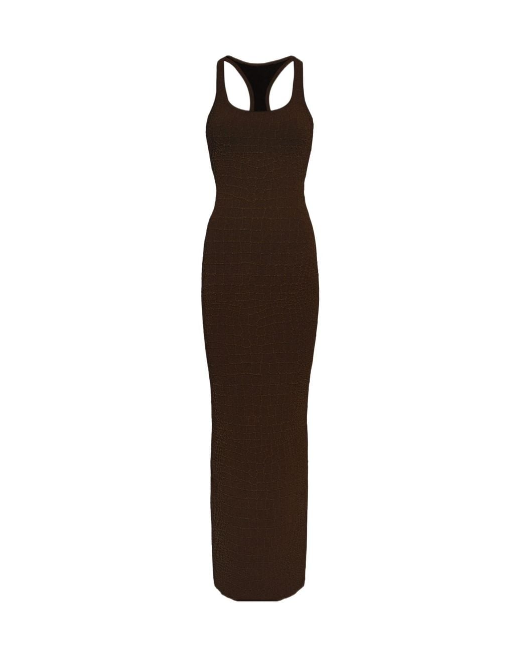 Jacquemus Brown Croc-Effect Racerback Maxi Dress