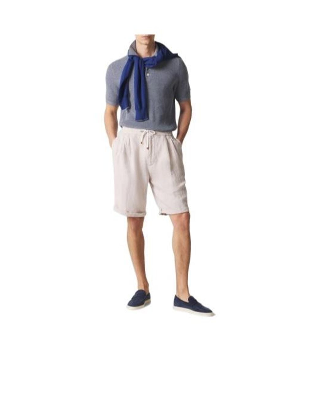 Brunello Cucinelli Blue Suede Slip-On Sneakers for men