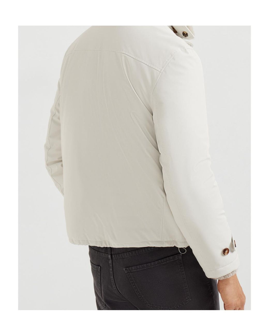 Brunello Cucinelli Natural Padded Bomber Jacket for men
