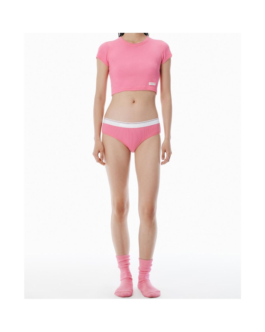 Alexander Wang Pink Cotton Baby Cropped Tee for men