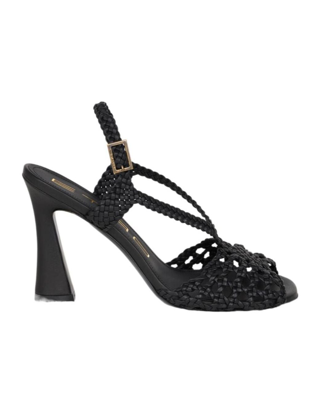Etro Black Woven High-Heeled Sandals