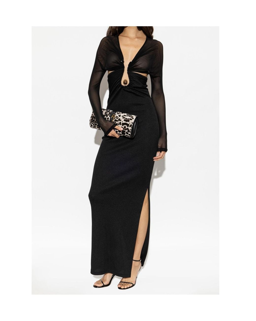 Christopher Esber Black Cut-Out Long-Sleeve Dress