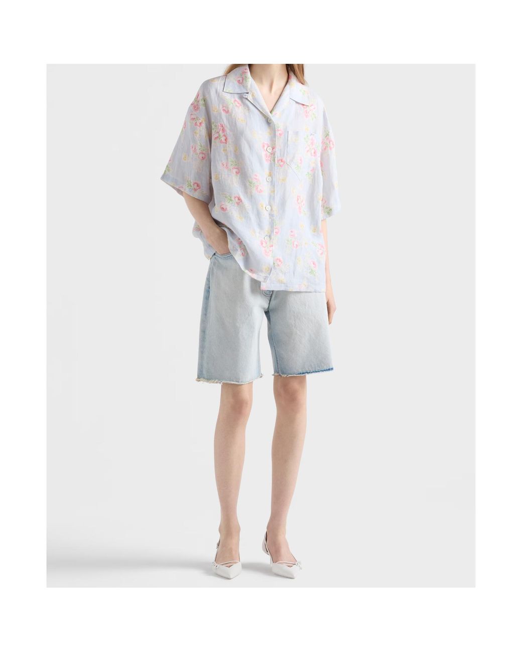 Prada Blue Denim Bermudas