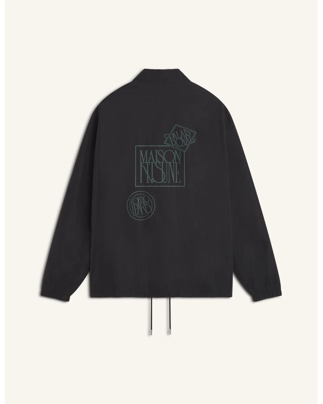 Maison Kitsuné Blue Logo-Print Buttoned Jacket for men