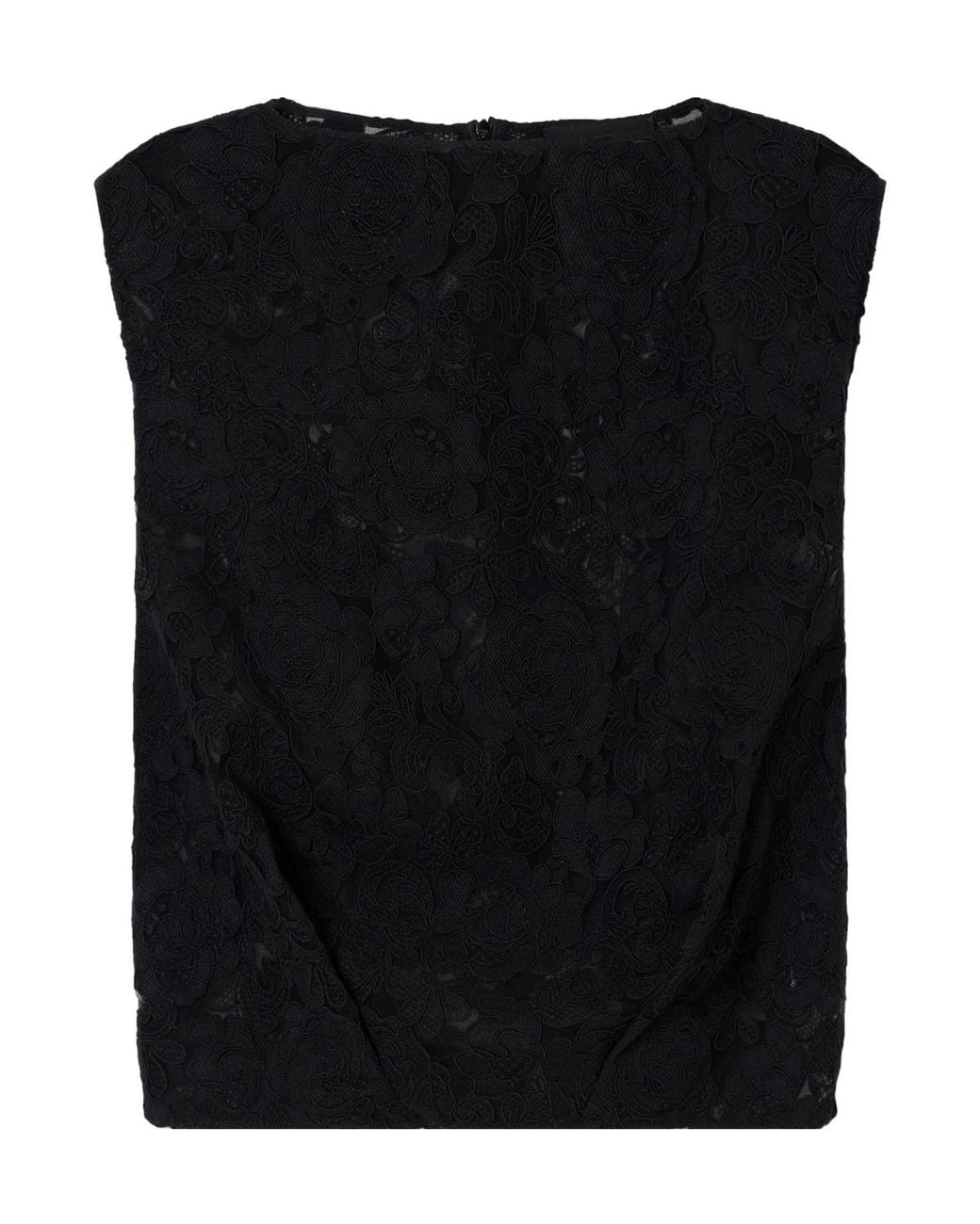 Simone Rocha Black Floral-Embroidered Lace Blouse