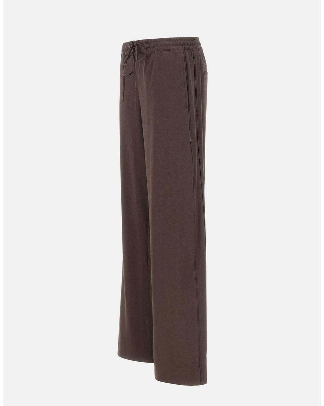 Vince Brown Drawstring Wide-Leg Pants