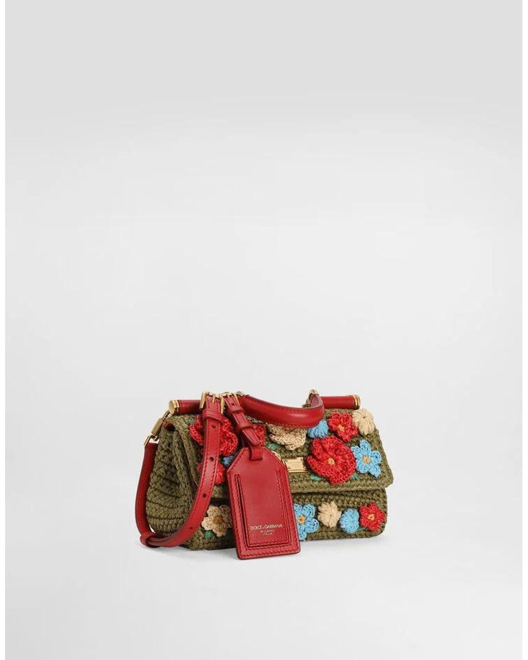 Dolce & Gabbana Red My Sicily Crochet Handbag