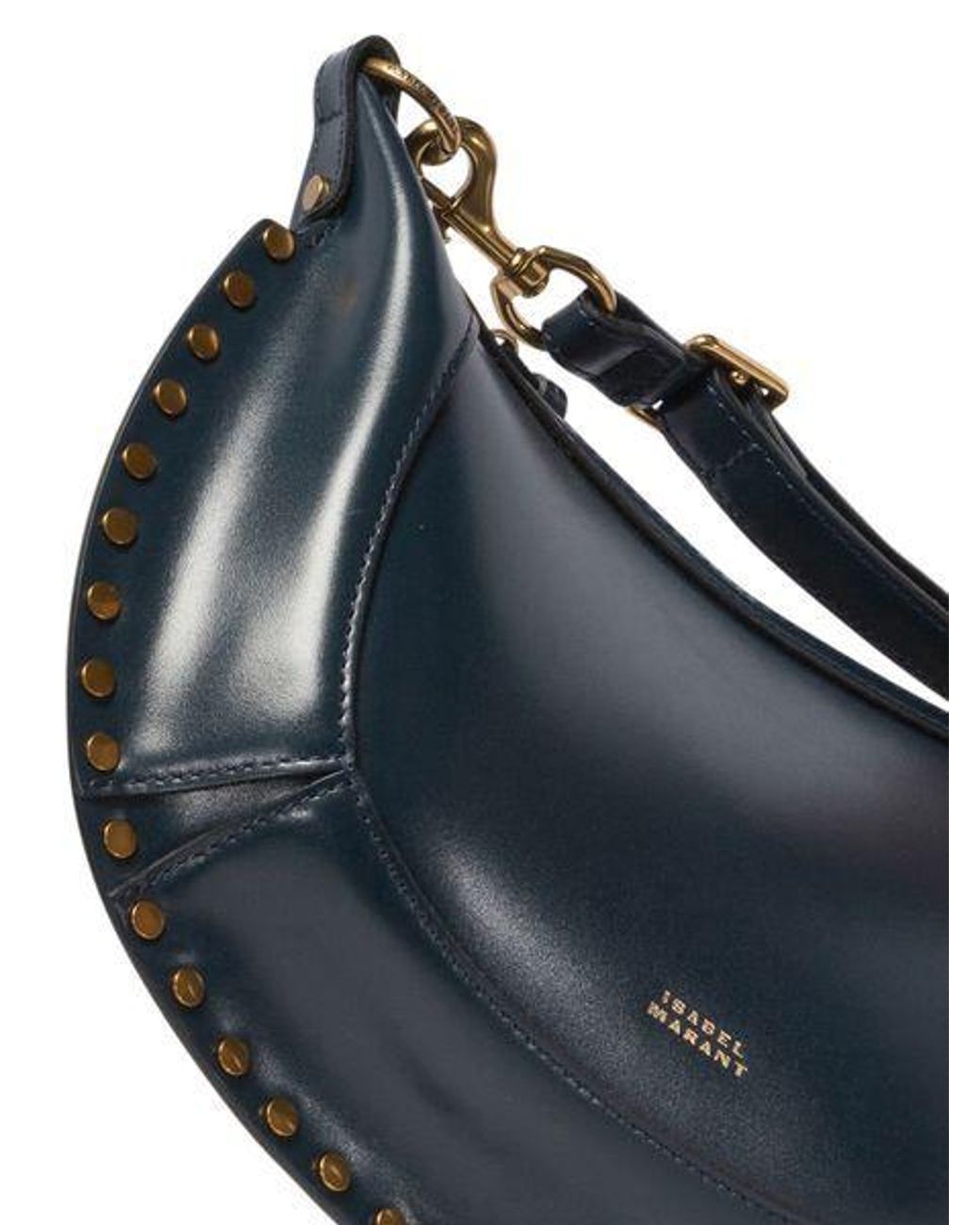 Isabel Marant Blue Oskan Stud Embellished Shoulder Bag