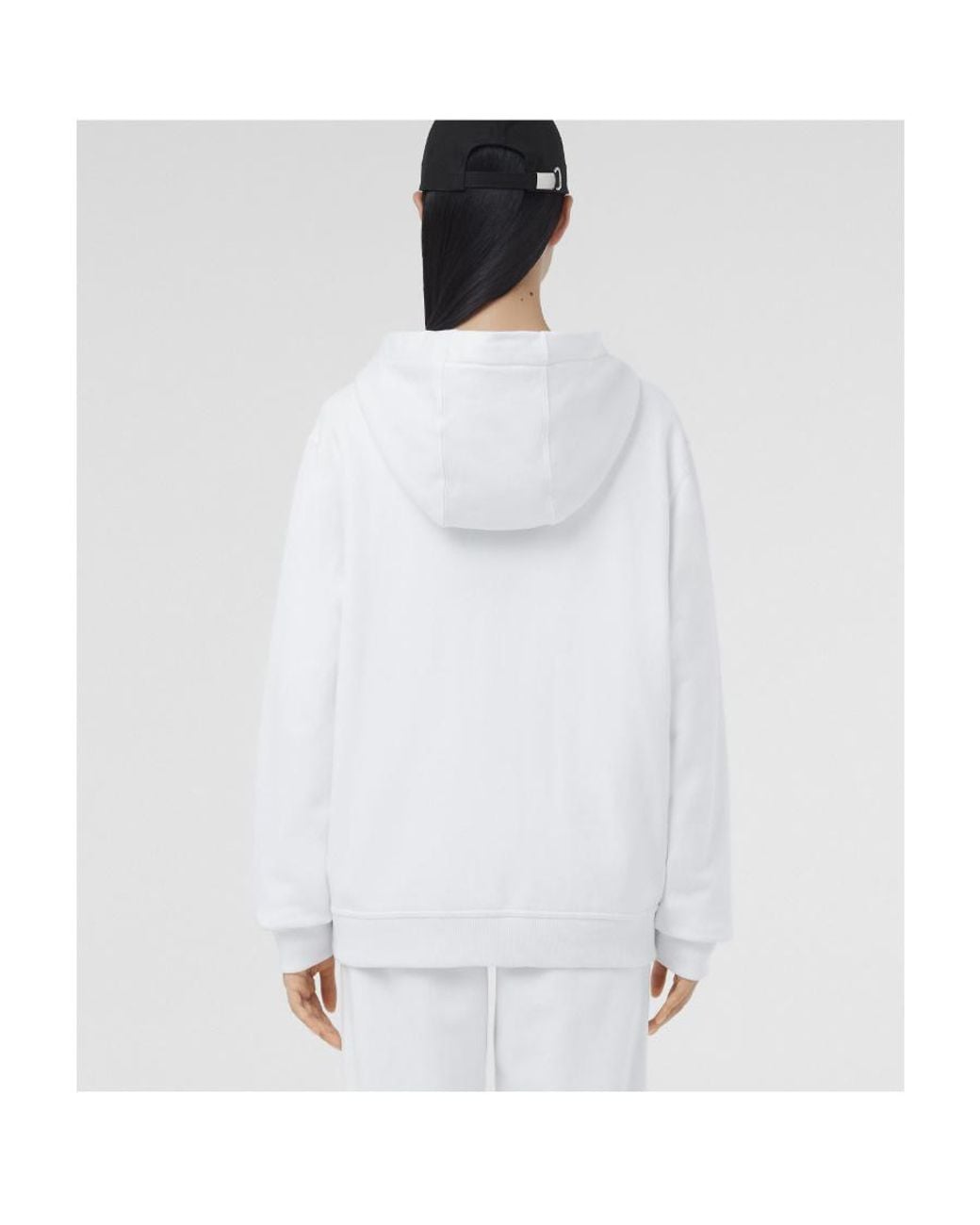 Burberry White Tiger Tb Monogram Motif Hoodie