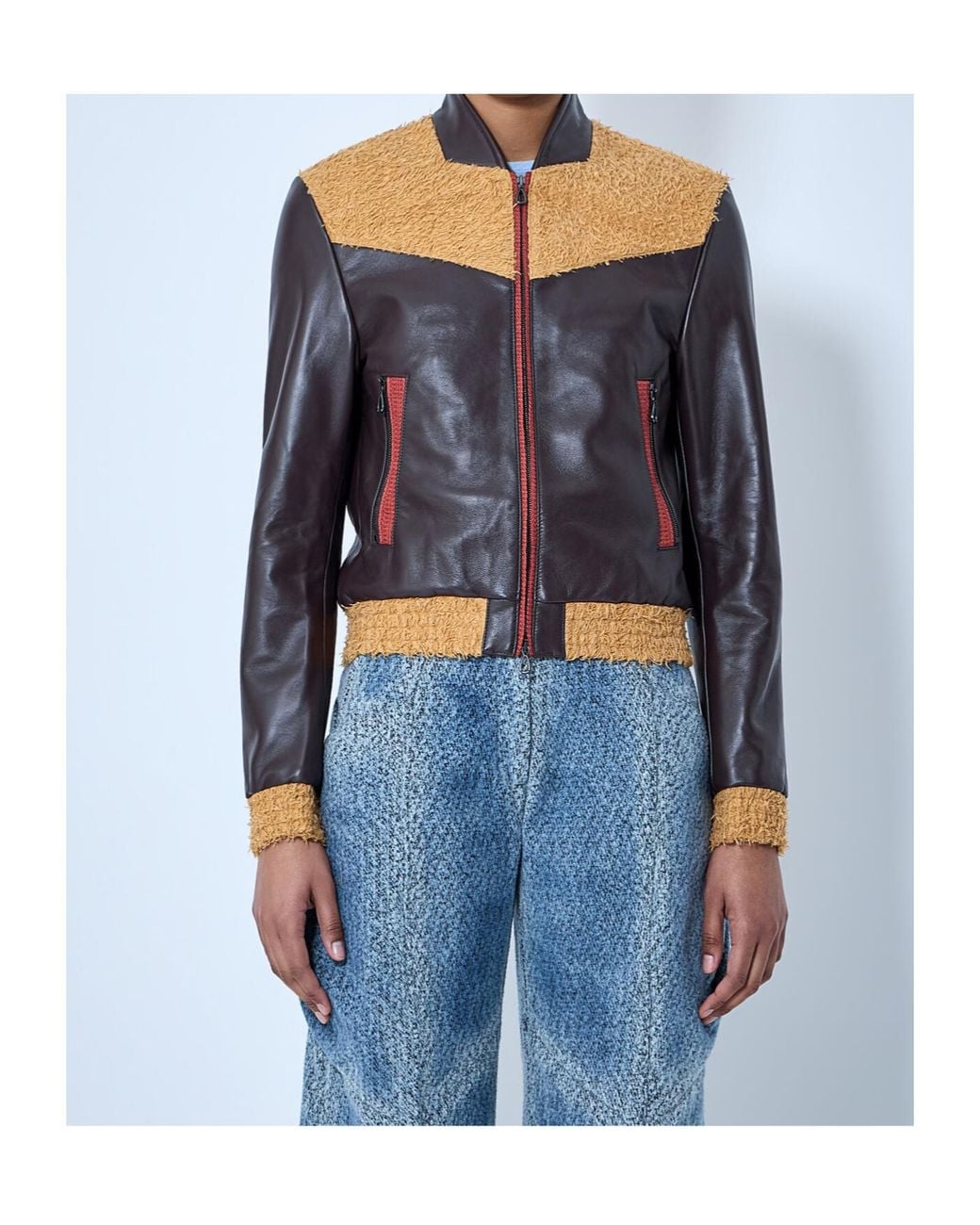 Kiko Kostadinov Brown Konrad Textured Panelled Jacket