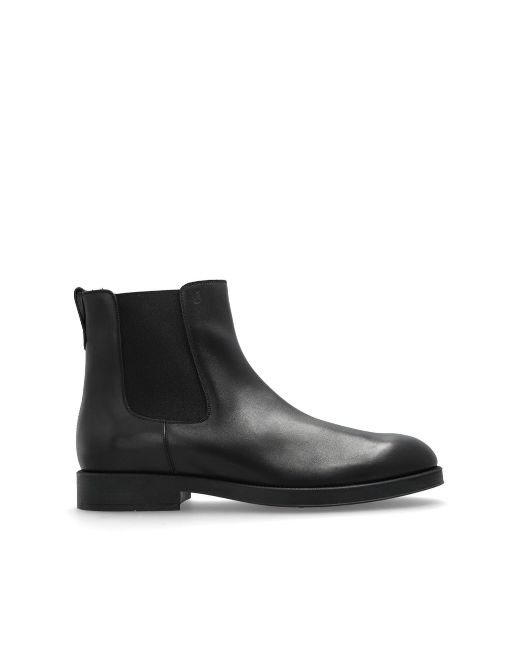 Tod's Black Leather Chelsea Boots for men