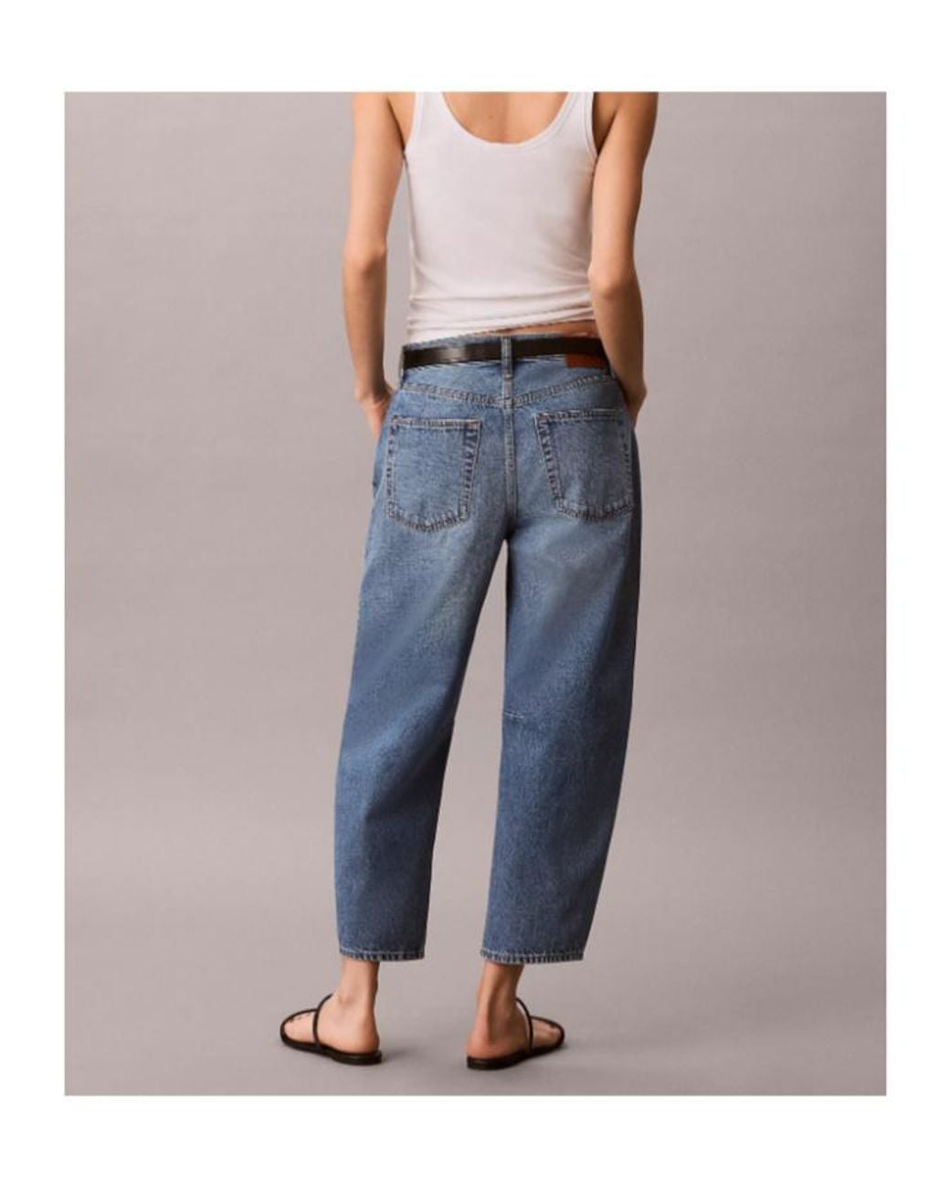 Calvin Klein Blue Cropped Barrel Jeans
