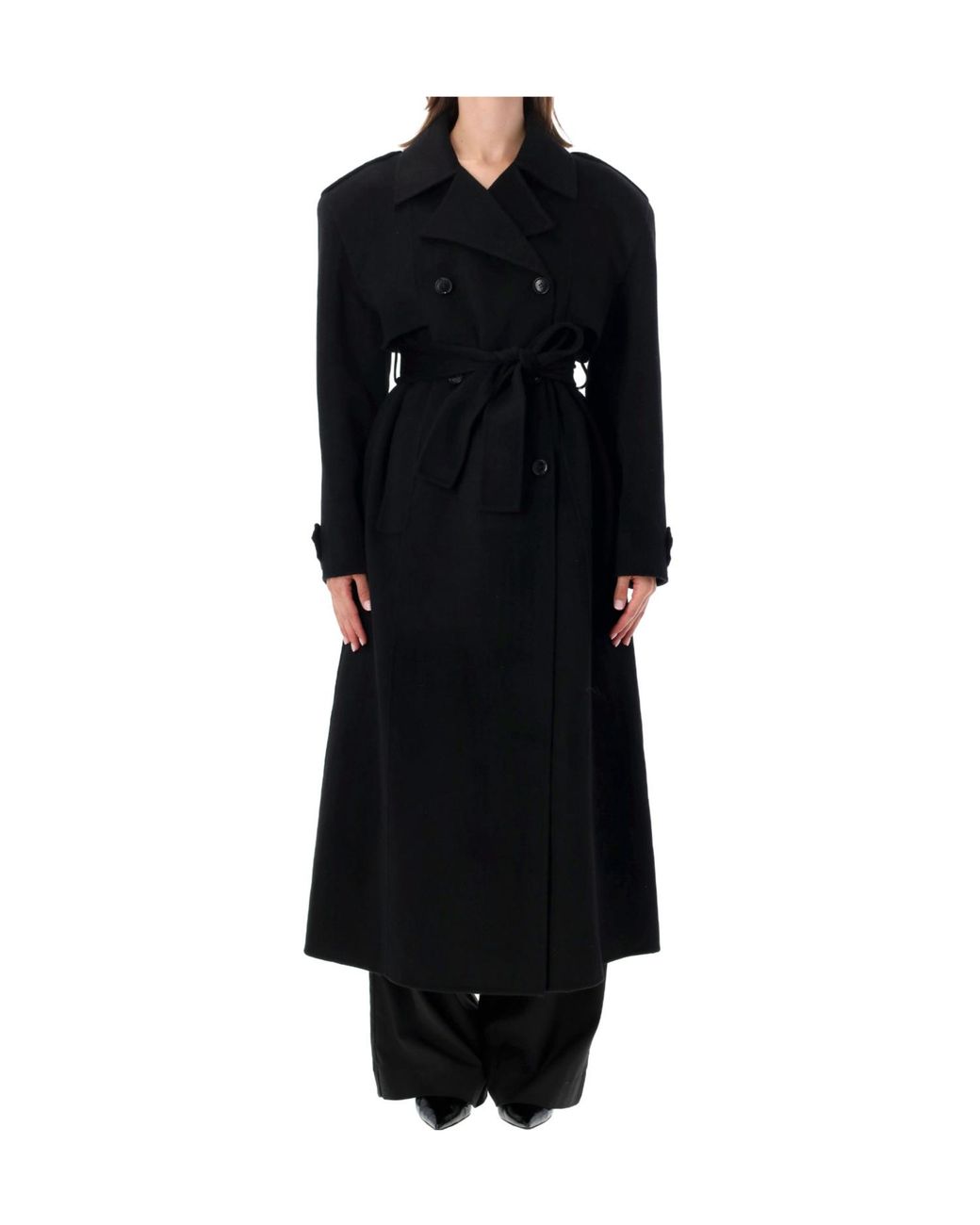 Frankie Shop Black Nikola Padded Trench Coat