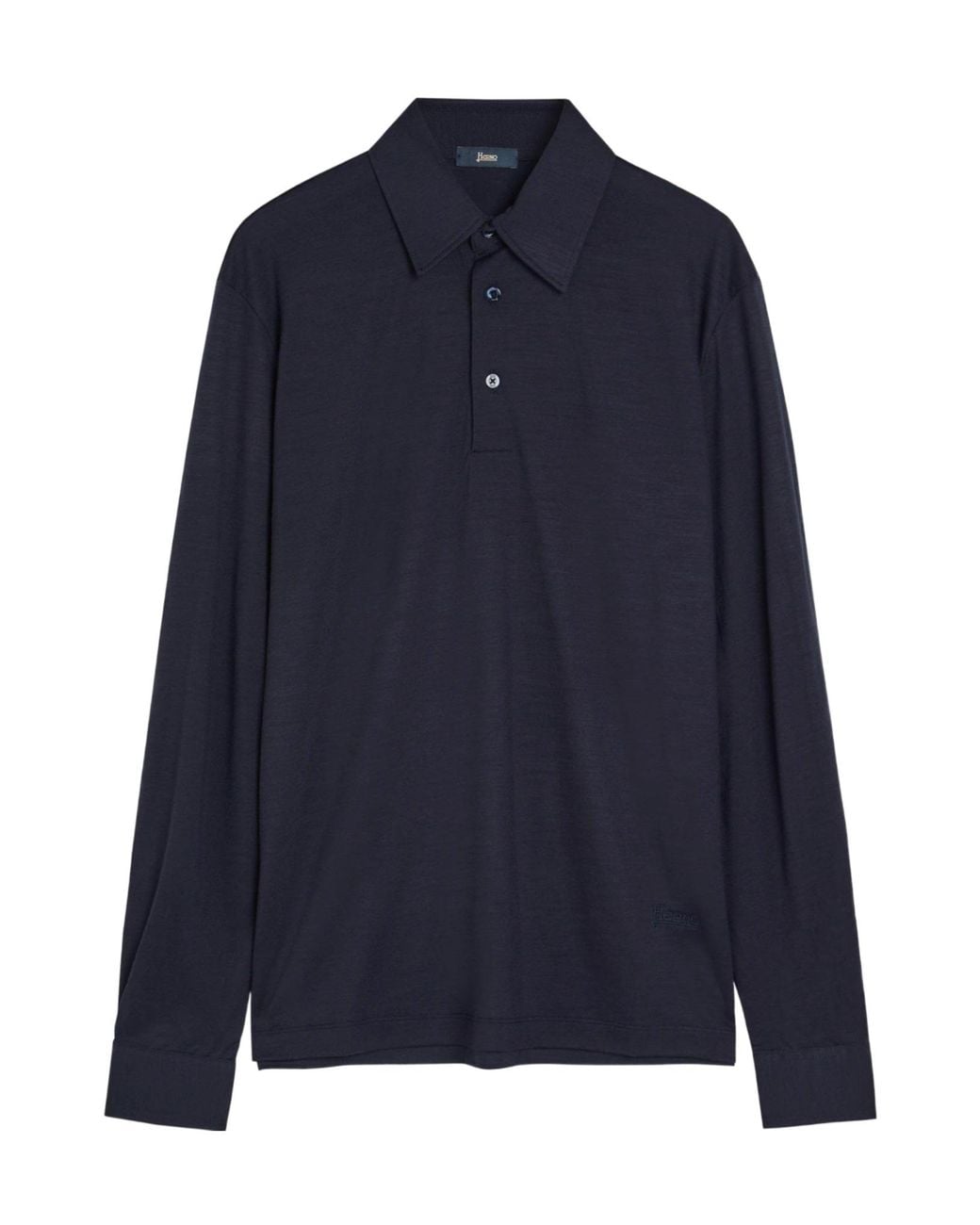 Herno Blue Sleeve Wool Polo Shirt for men