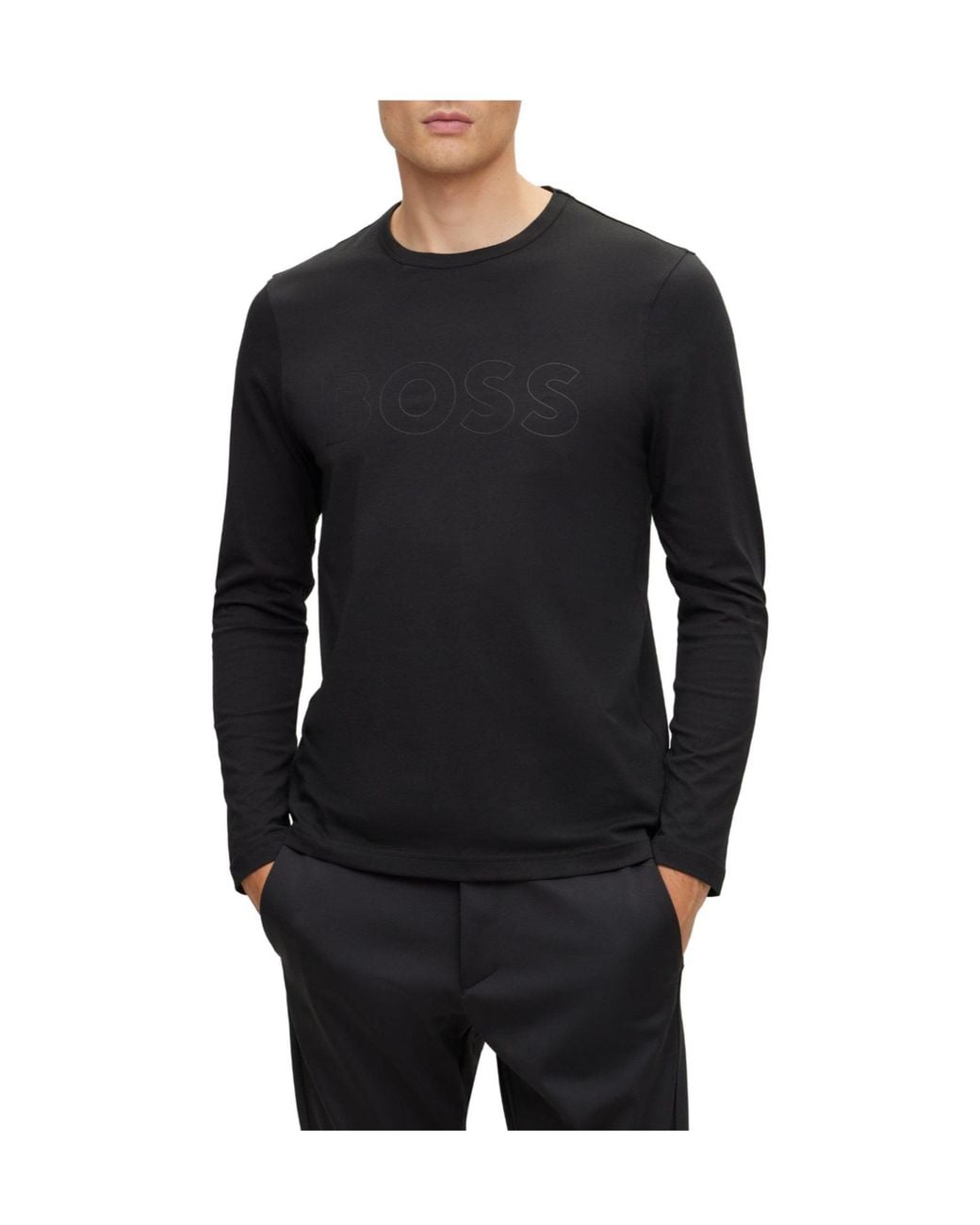 Boss Black Crew Neck Longsleeve Tee for men