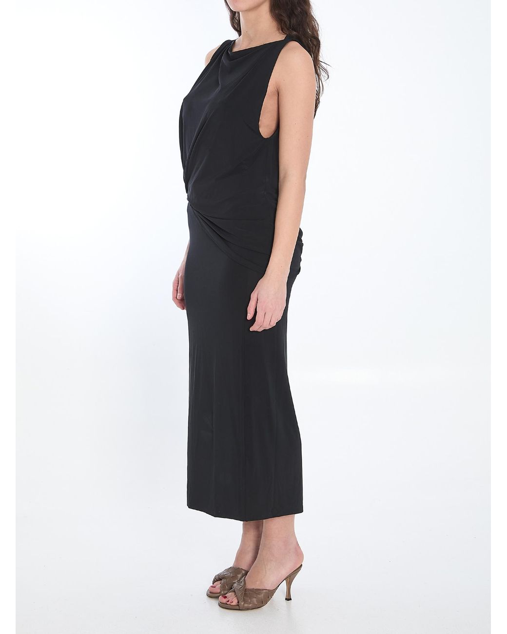 Jacquemus Black Twist Detailed Long Dress