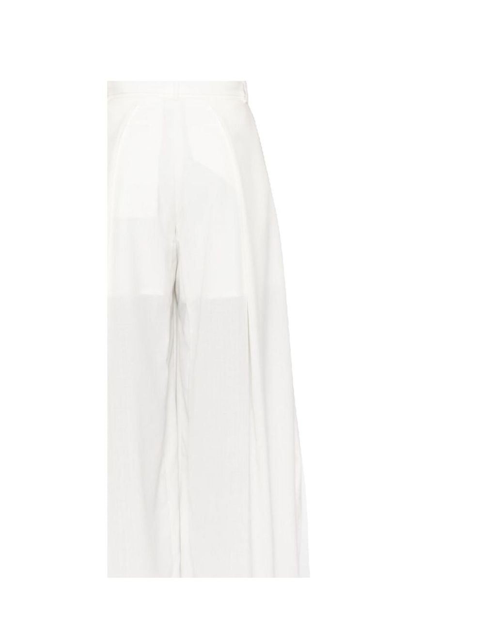 Sacai White Pleated Oversized Pants