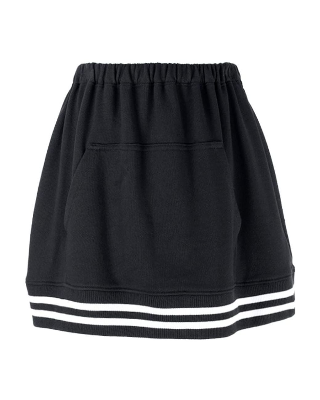 RED Valentino Black Striped Rib Skirt