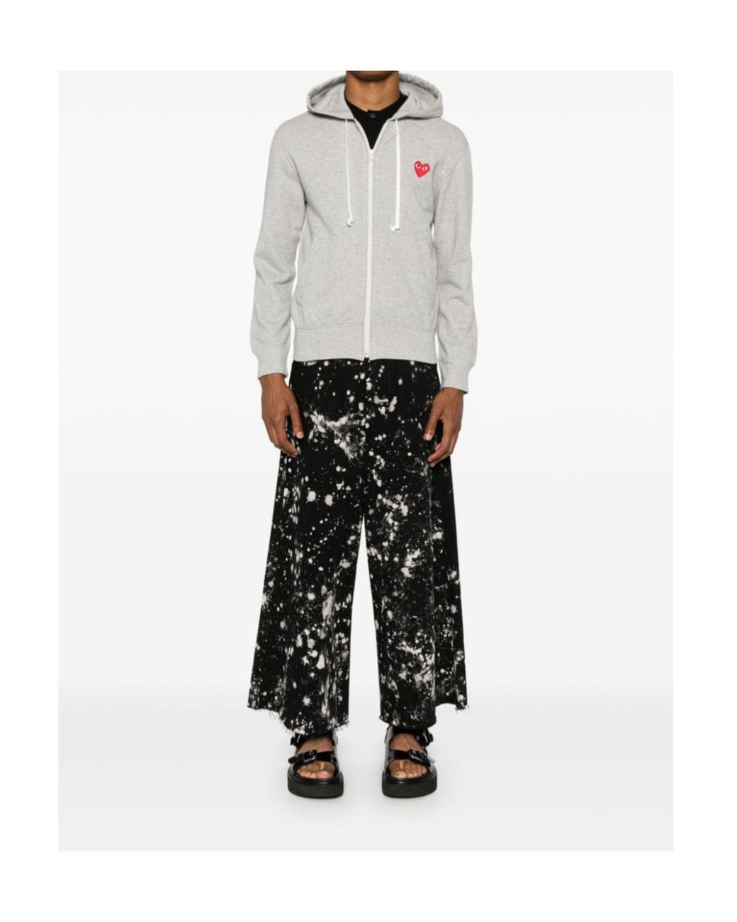 COMME DES GARÇONS PLAY Gray Long-Sleeve Hoodie for men