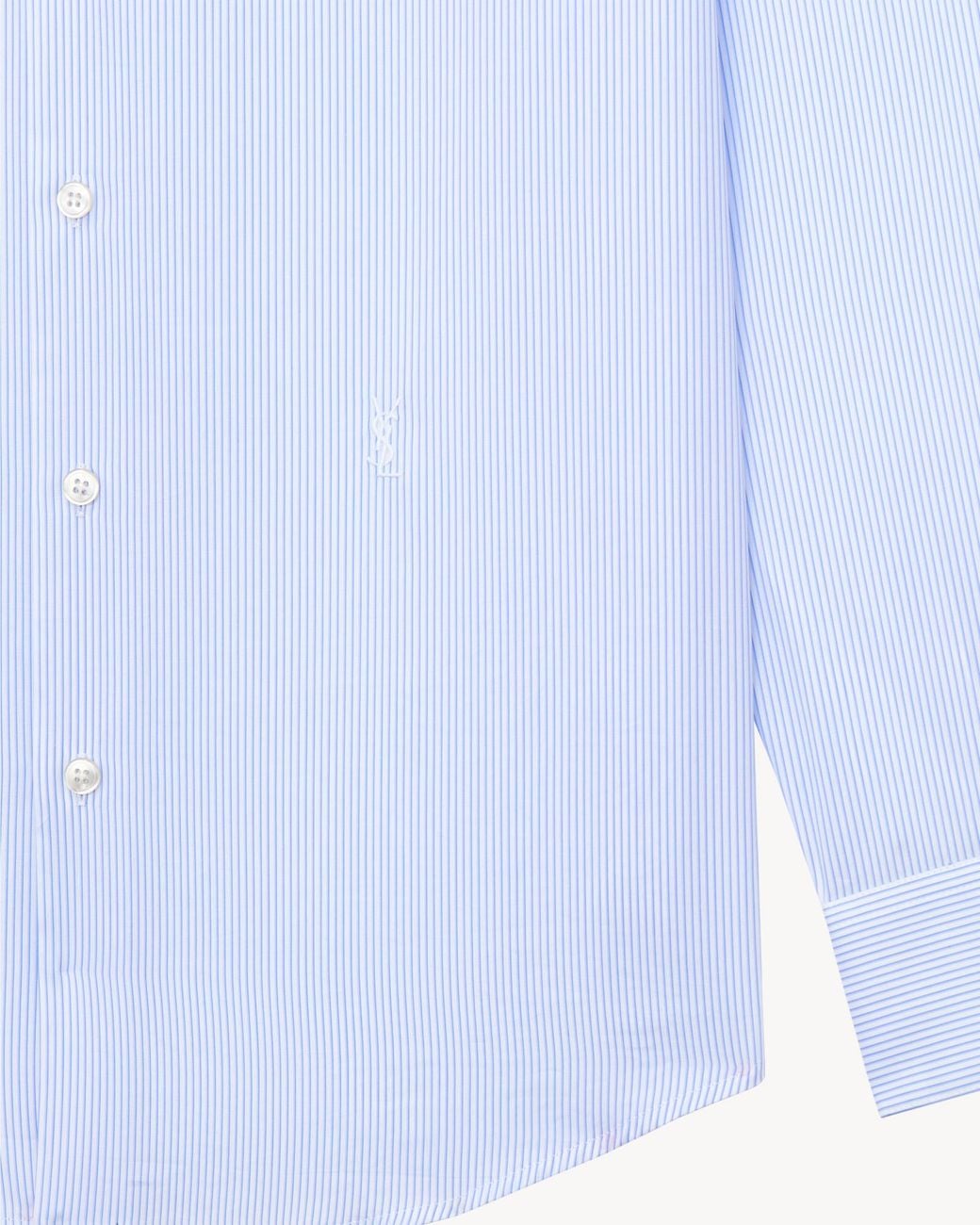 Saint Laurent White Cassandre Striped Shirt for men