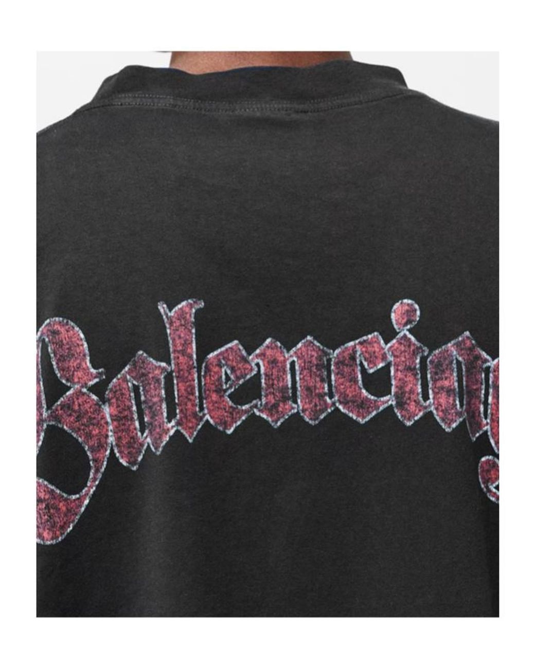 Balenciaga Black Logo Crew Neck T-Shirt for men
