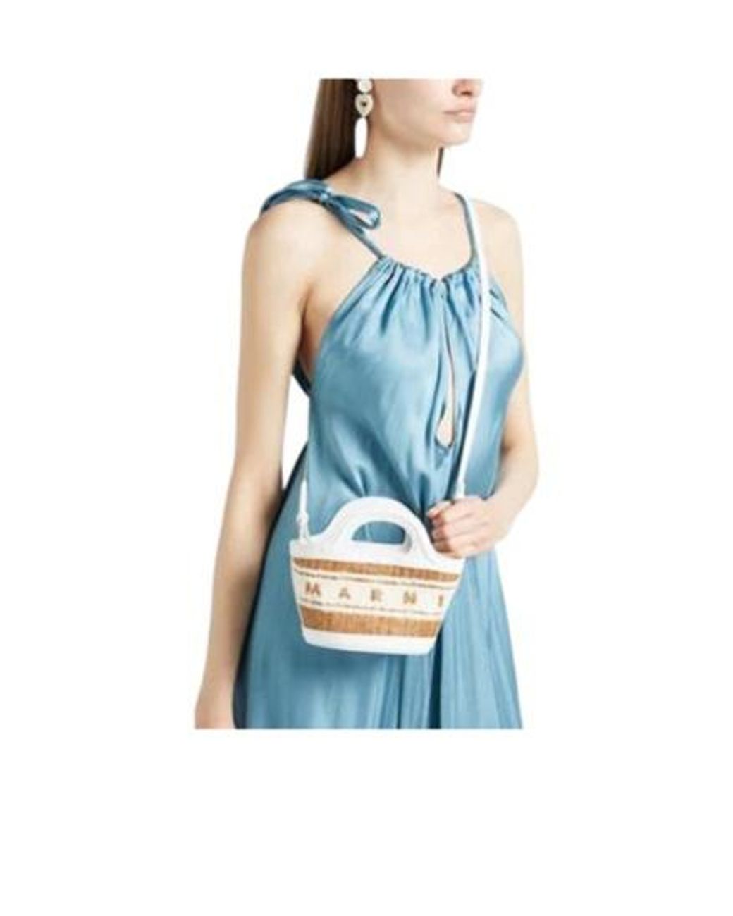 Marni White Two-Tone Handbags
