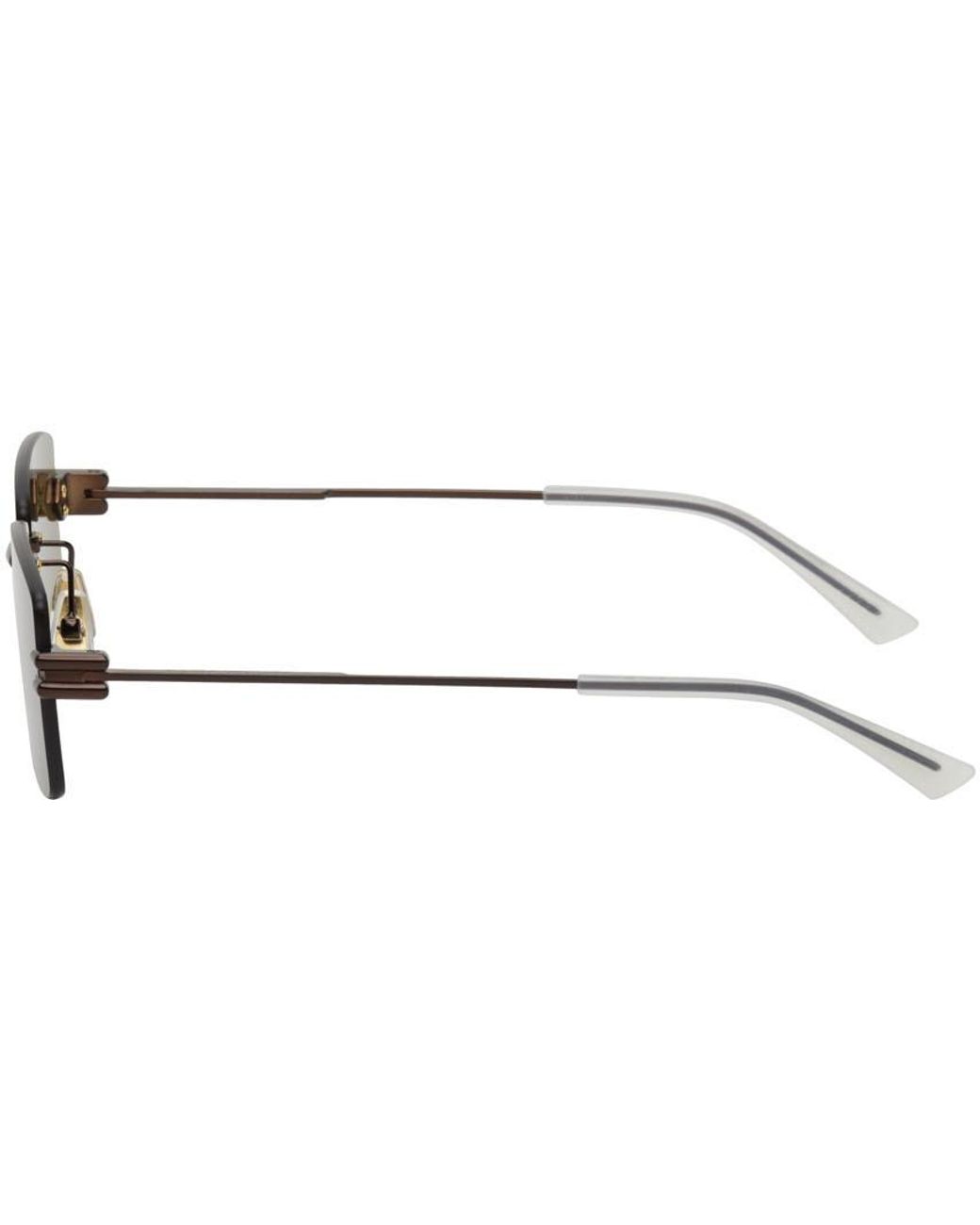 Bottega Veneta Multicolor Eyewear Rectangle-Frame Rimless Sunglasses