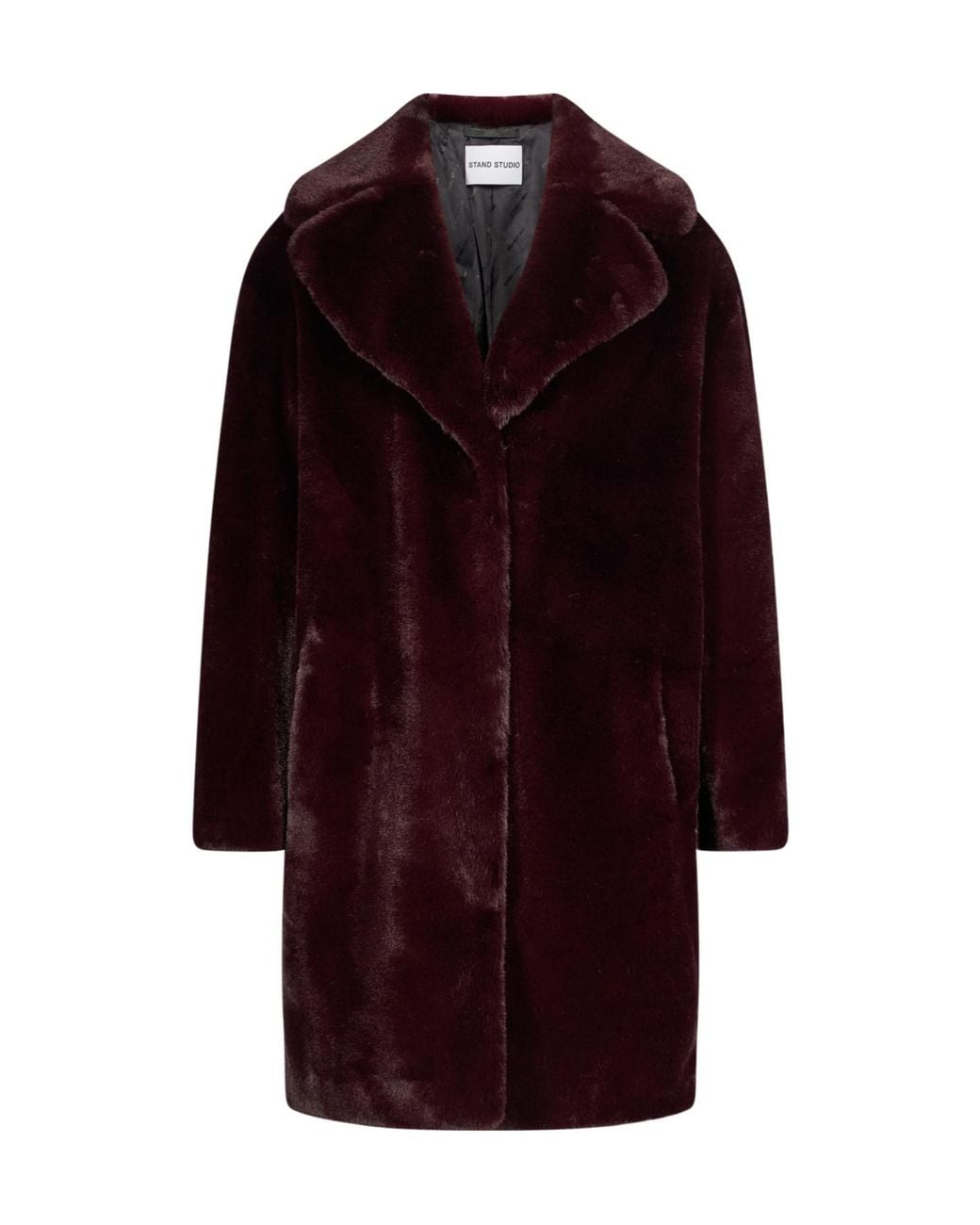 Stand Studio Red Camille Faux Fur Teddy Coat