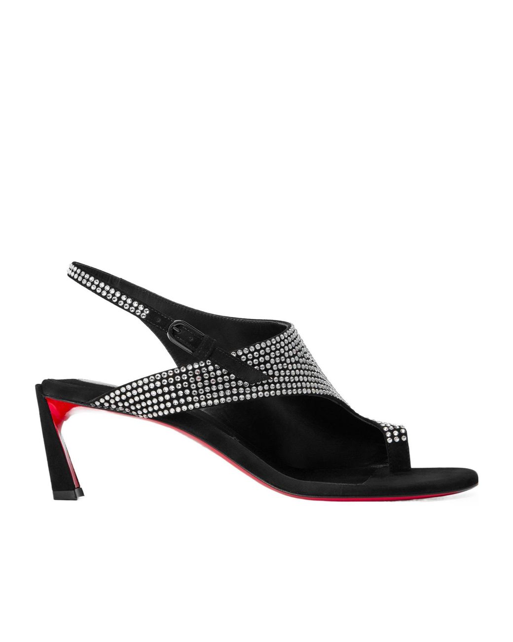 Christian Louboutin Black Rhinestone Embellished High-Heel Sandals