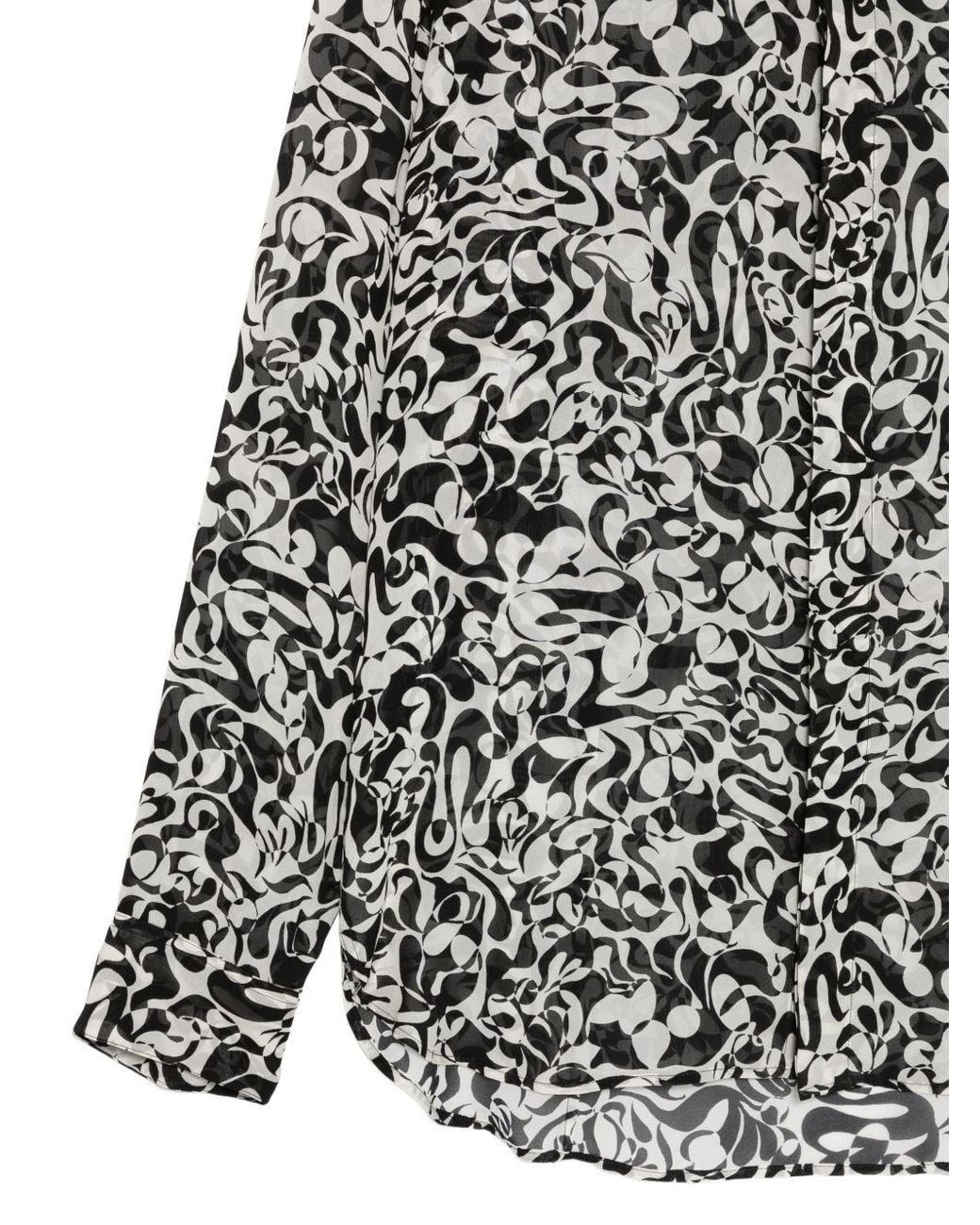 Dries Van Noten Gray Graphic-Printed Shirt for men