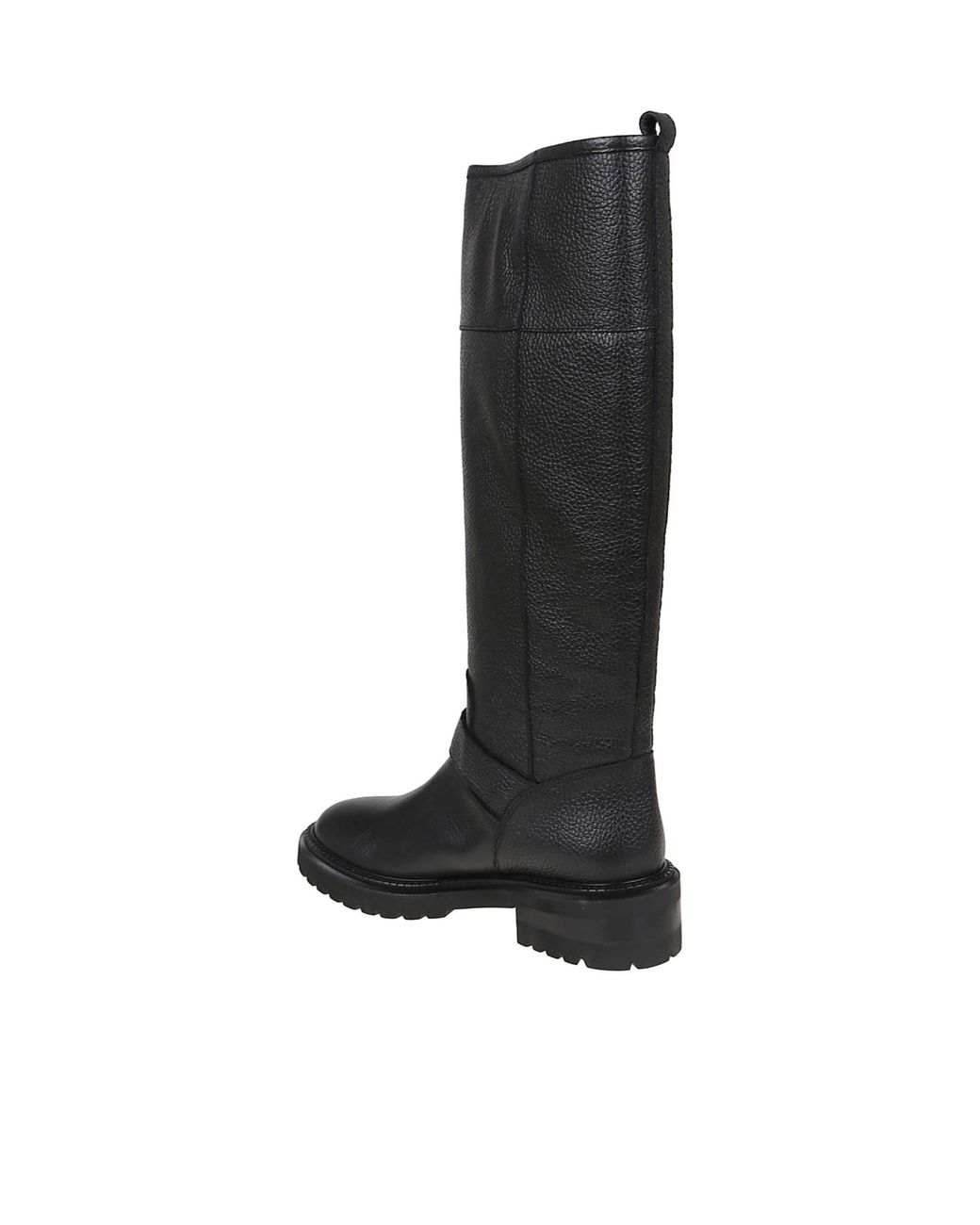 Via Roma 15 Black Negus Buckled Leather Boots