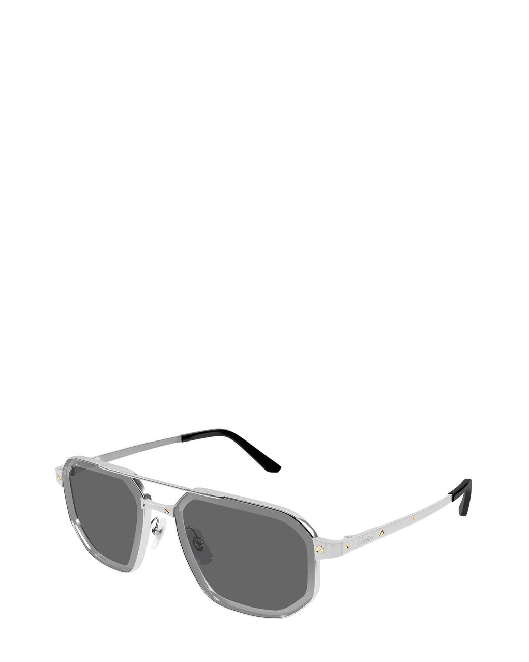 Cartier Metallic Ct0462S Geometric Frame Sunglasses for men