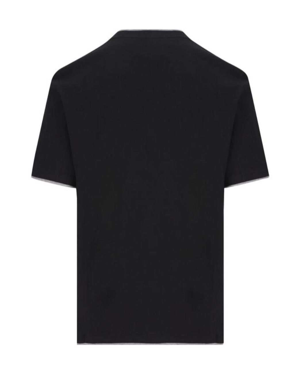Brunello Cucinelli Black Layered-Effect Crewneck T-Shirt for men