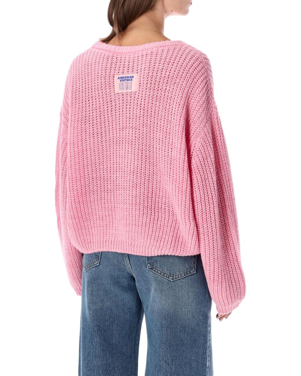 American Vintage Pink Cyrow Open-Knit Knitted Sweater