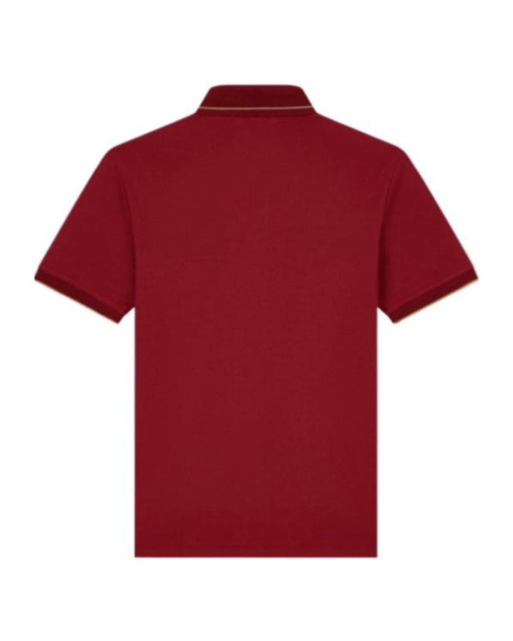 Emporio Armani Red Pique Polo Shirt With Stripe Detail On The Collar for men