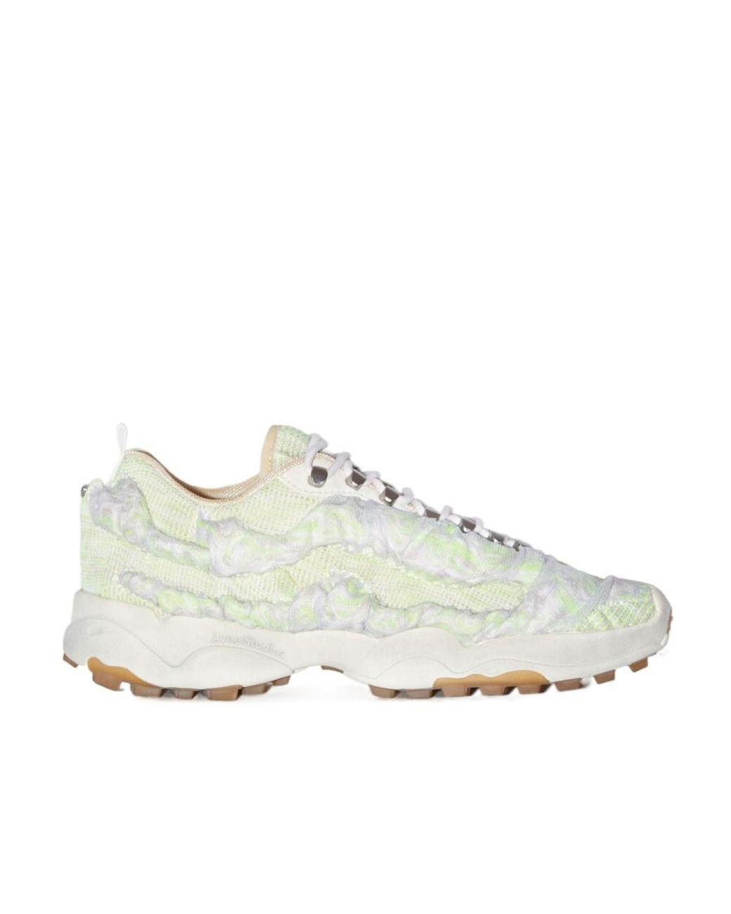 Acne White Bubba Lace-Up Sneakers for men