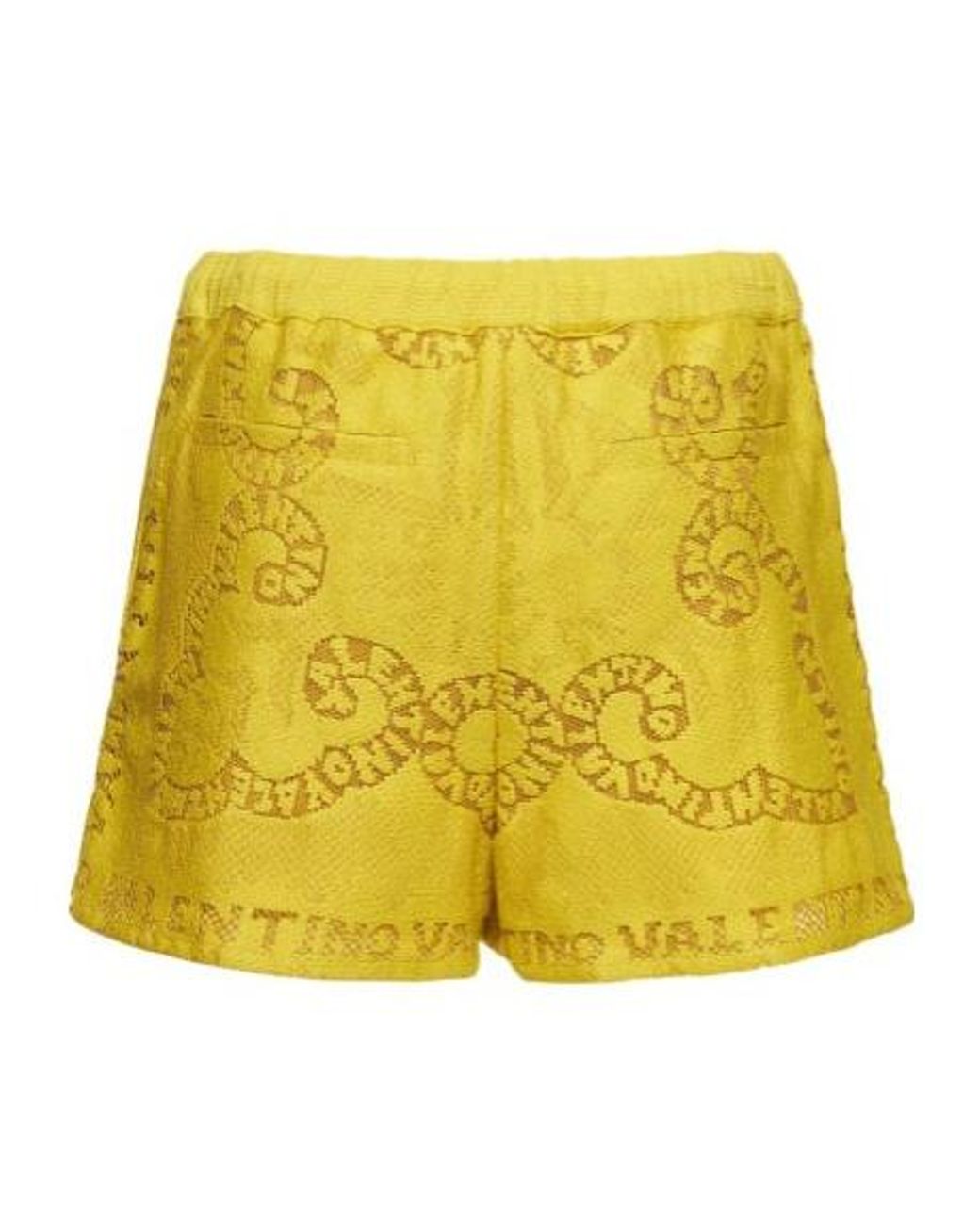Valentino Yellow Shorts With Embroidered Details