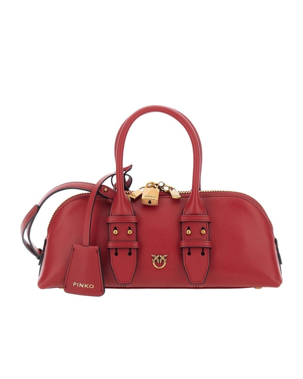 Pinko Red Small Escape Horizontal Tote Bag