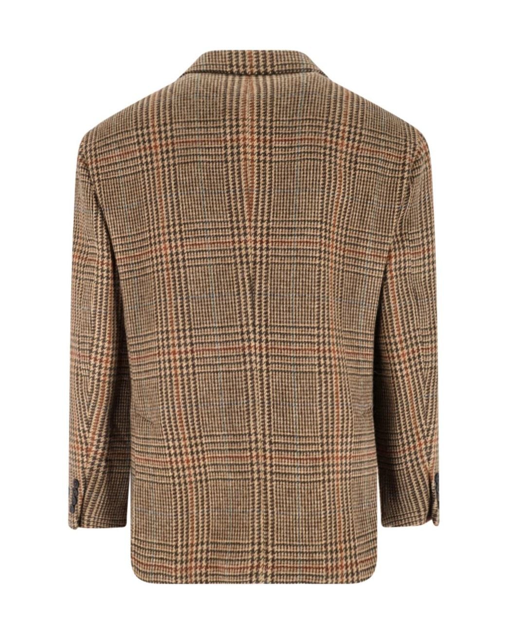 Polo Ralph Lauren Brown Checked Double-Breasted Blazer for men