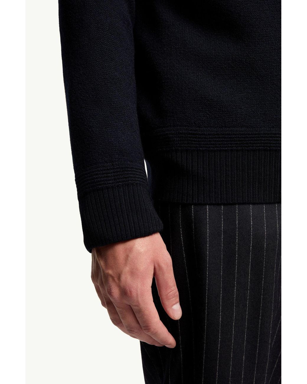 Moncler Blue Logo Patch Crewneck Jumper for men