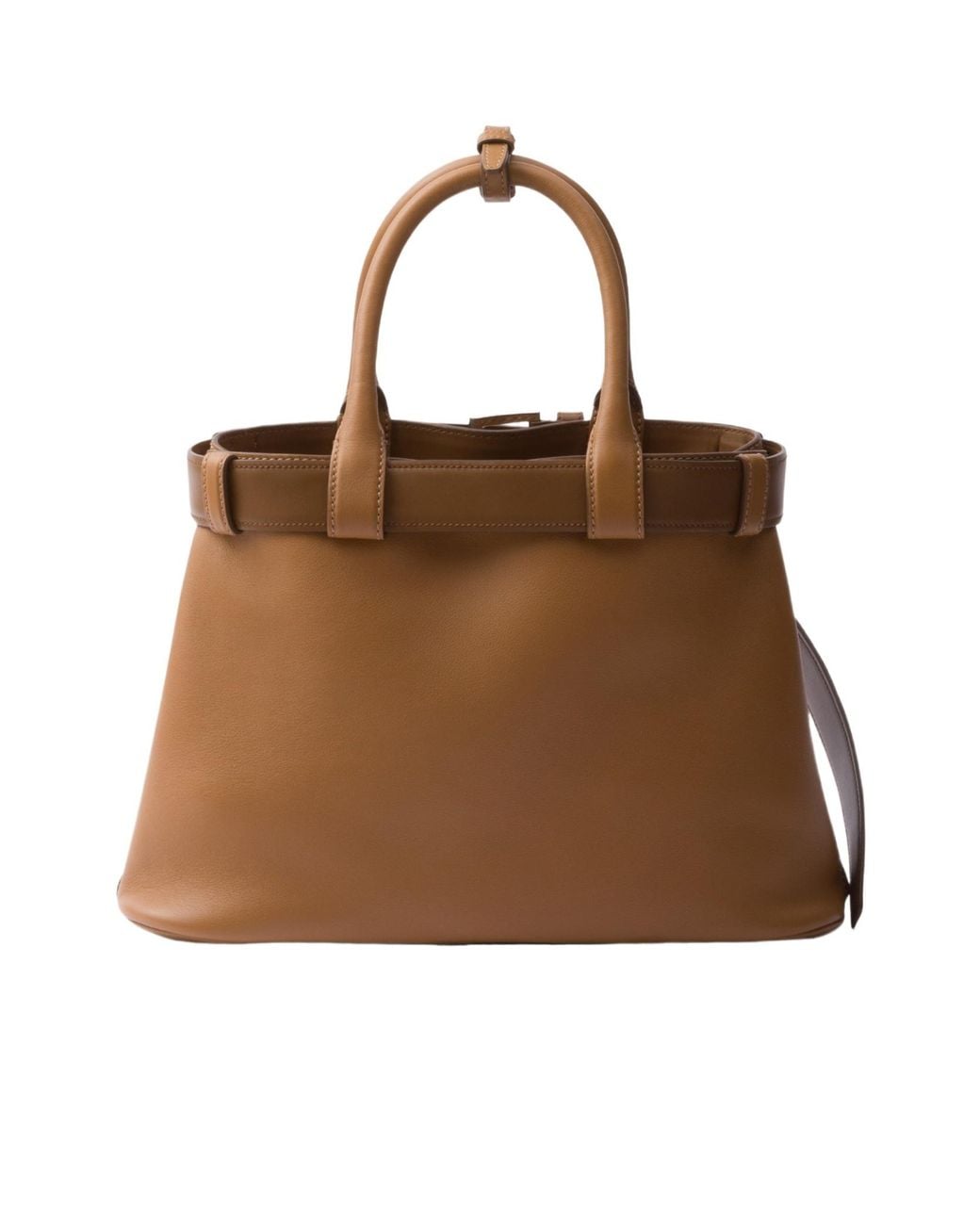 Prada Brown Belted Open-Top Medium Handbag