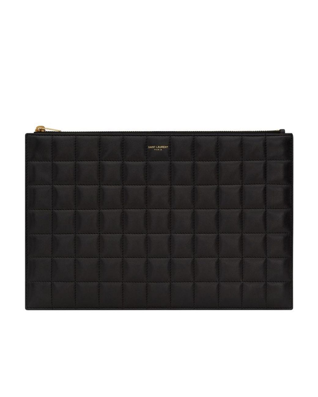 Saint Laurent Black Matelassé Carré Tablet Pouch
