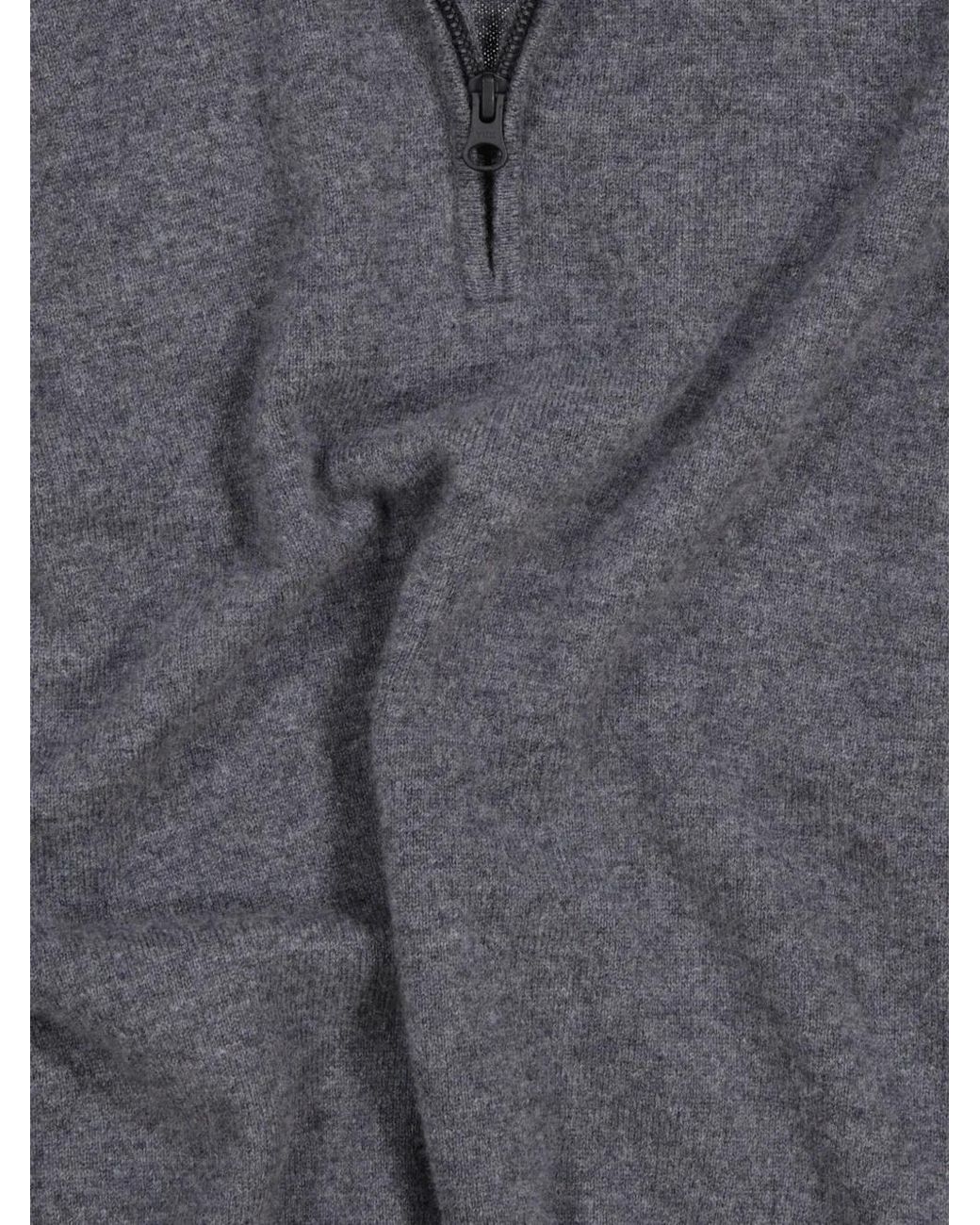 Lisa Yang Gray Quarter-Zip Knitted Sweater for men